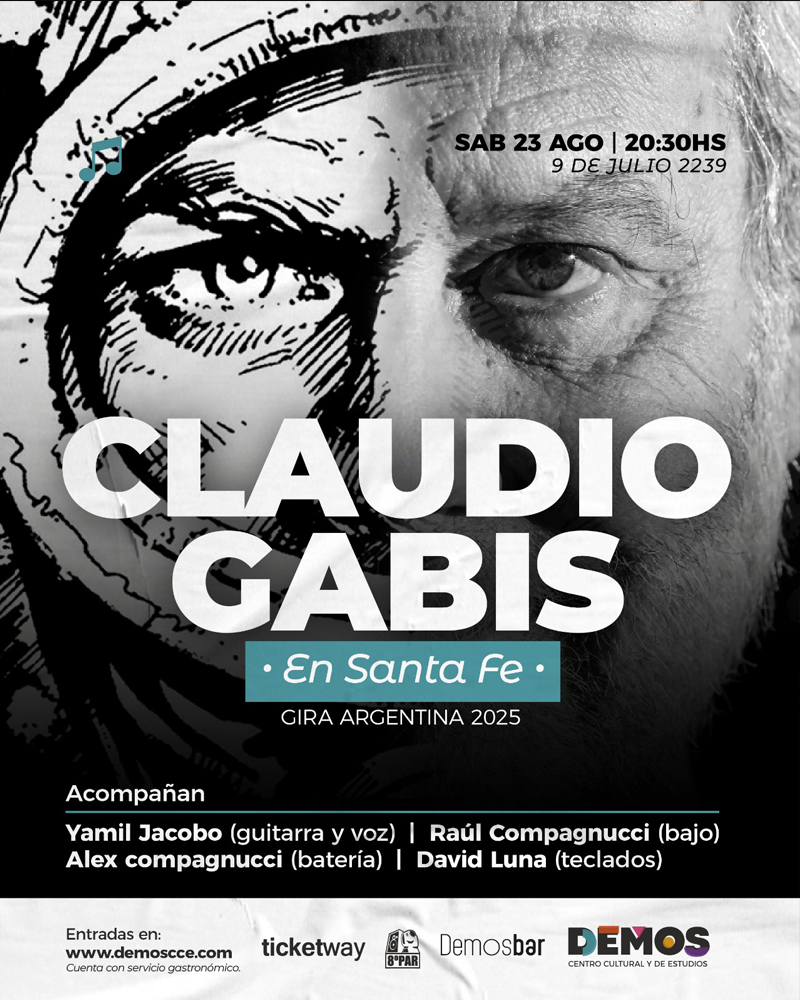 Claudio Gabis trae su rock y su blues a Santa Fe