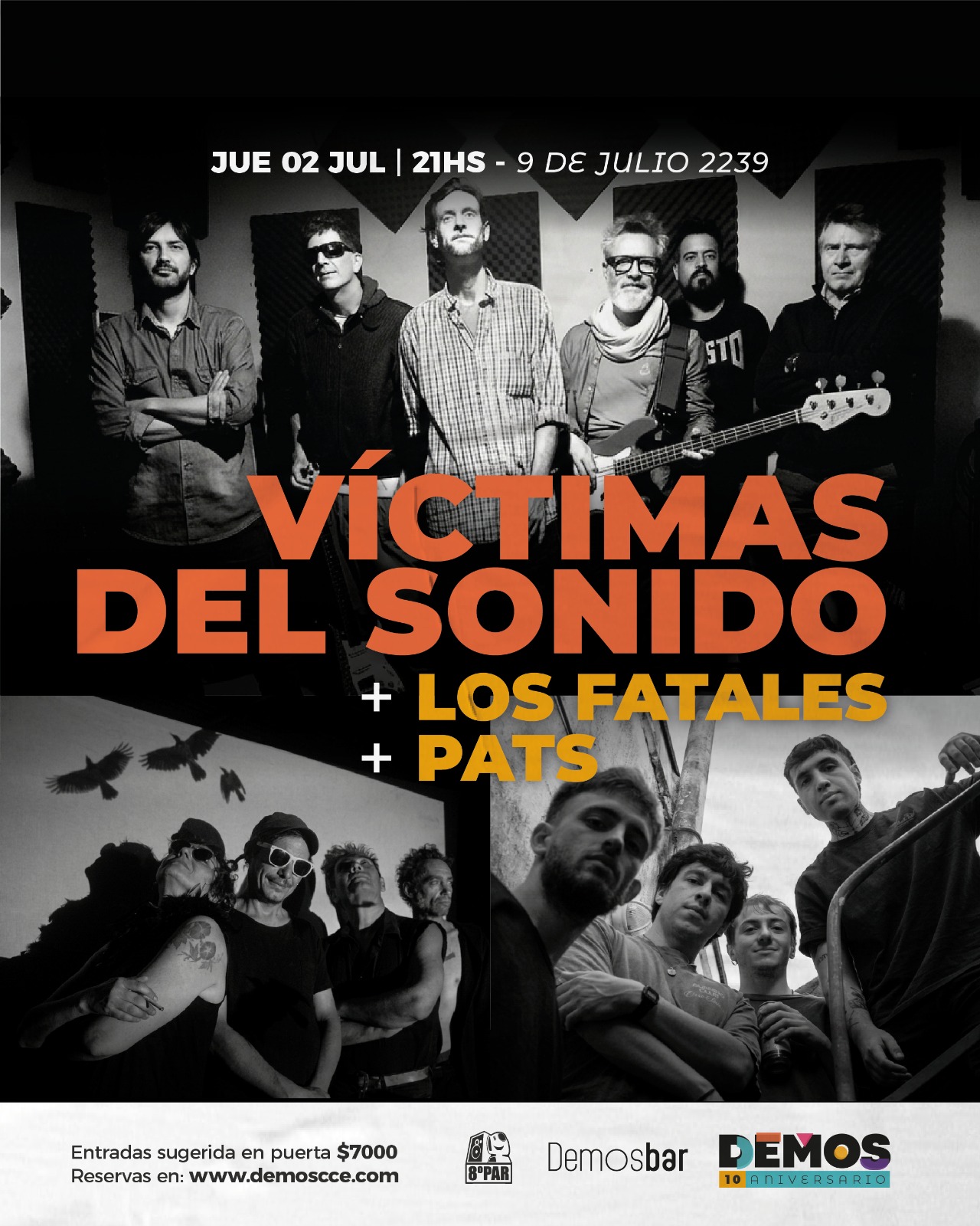 VÍCTIMAS DEL SONIDO + PATS + LOS FATALES