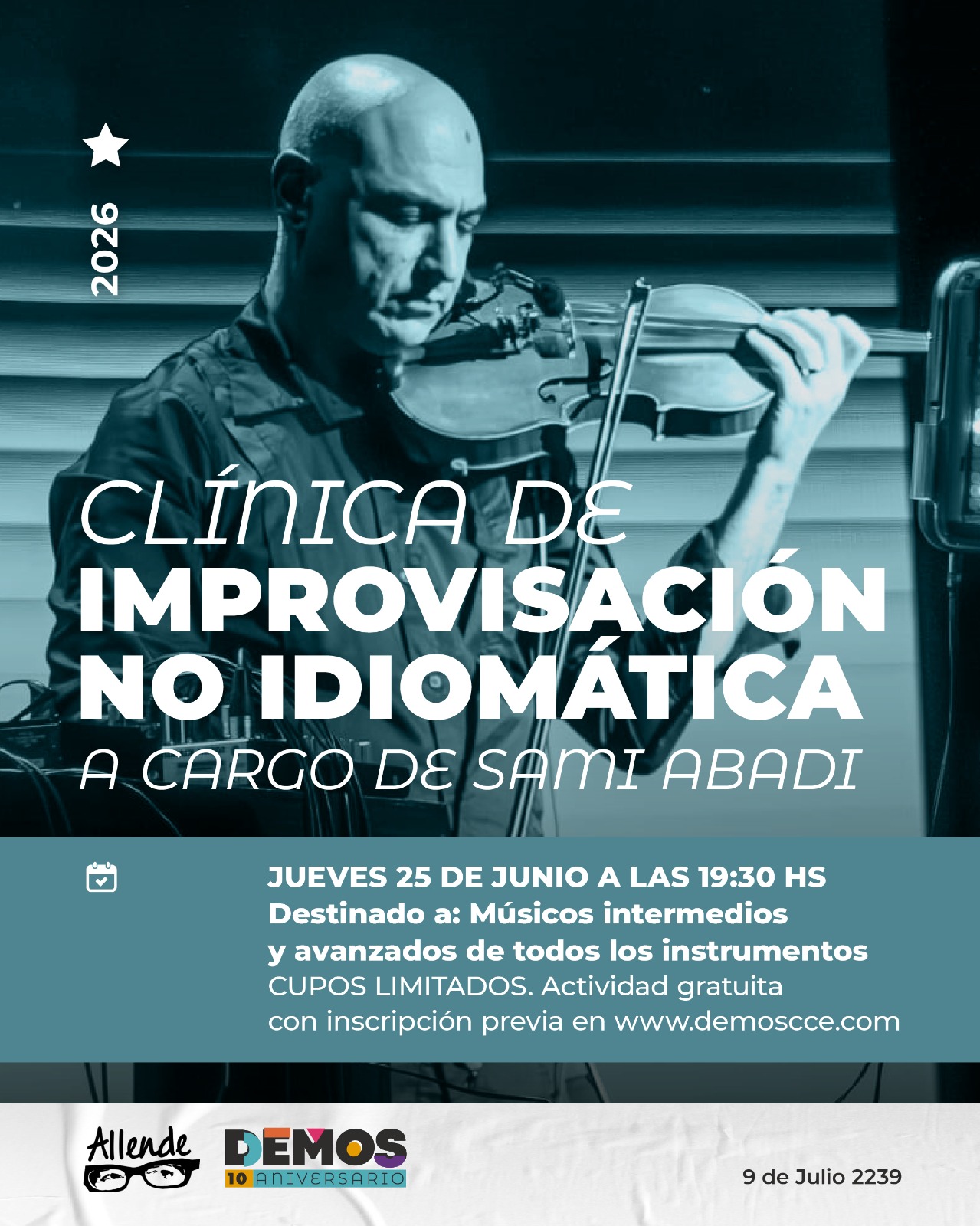 TALLER DE FORMACIÓN: CLÍNICA DE IMPROVISACIÓN NO IDIOMÁTICA