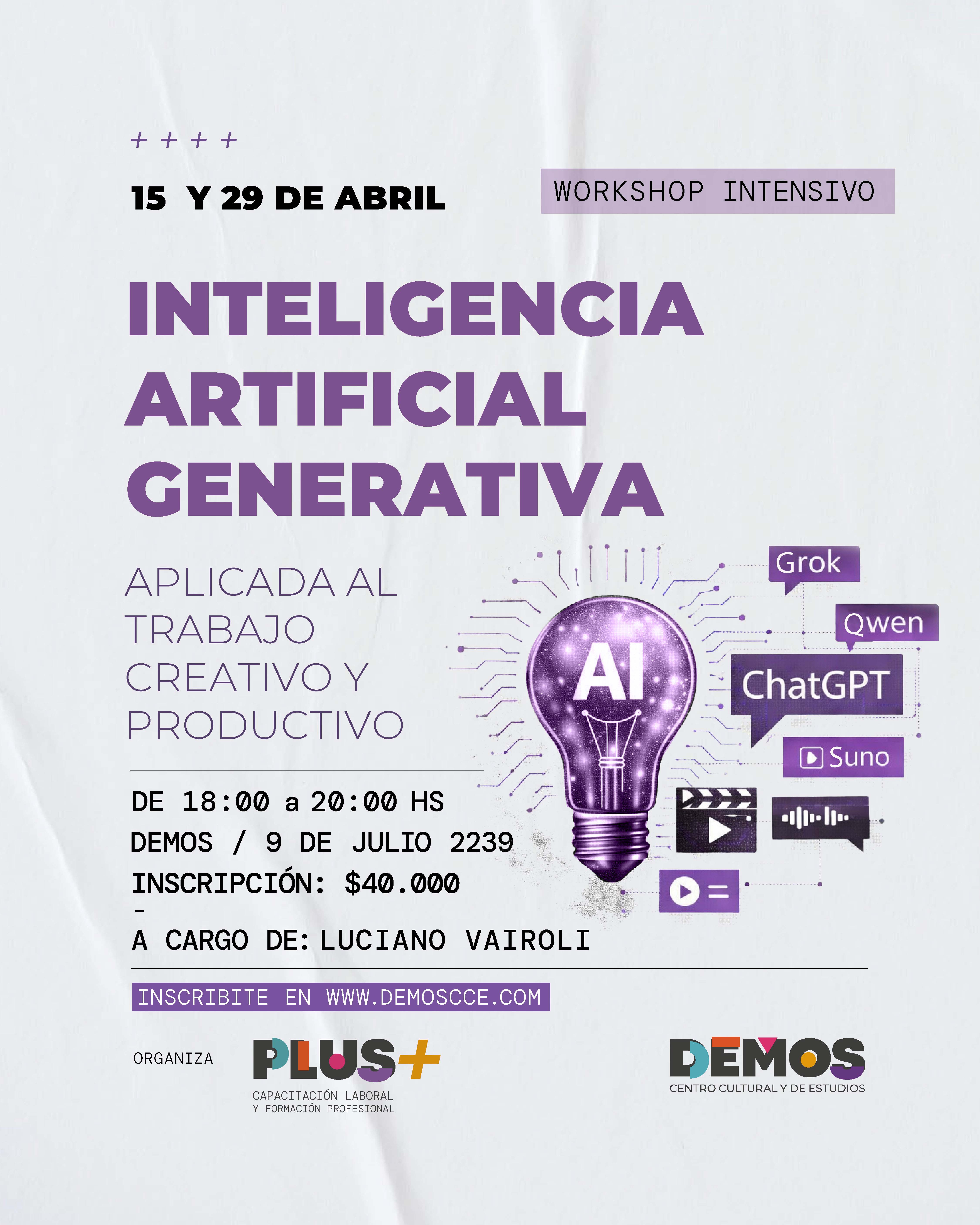  Intensivo | Inteligencia Artificial Generativa aplicada al Trabajo Creativo y Productivo 